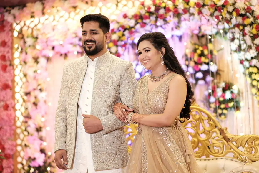 Nishtha and Akshay at their engagement stage
